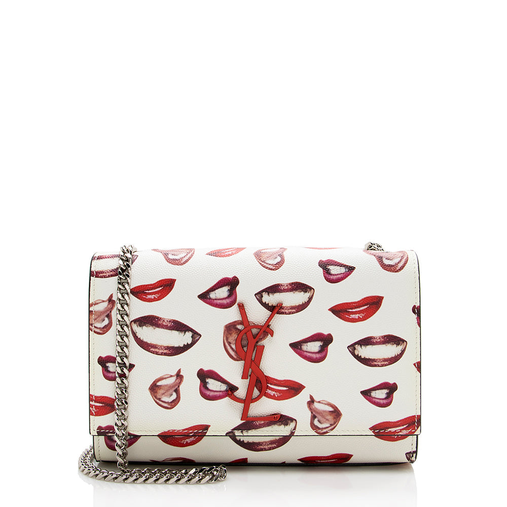 Saint Laurent Grain de Poudre Lips Kate Small Shoulder Bag (SHF-17205)
