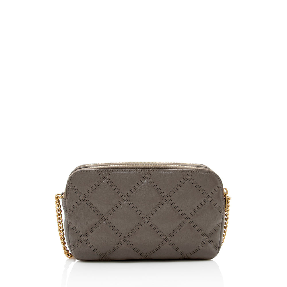 Saint Laurent Grained Lambskin Quilted Becky Double Zip Shoulder Bag (SHF-18175)