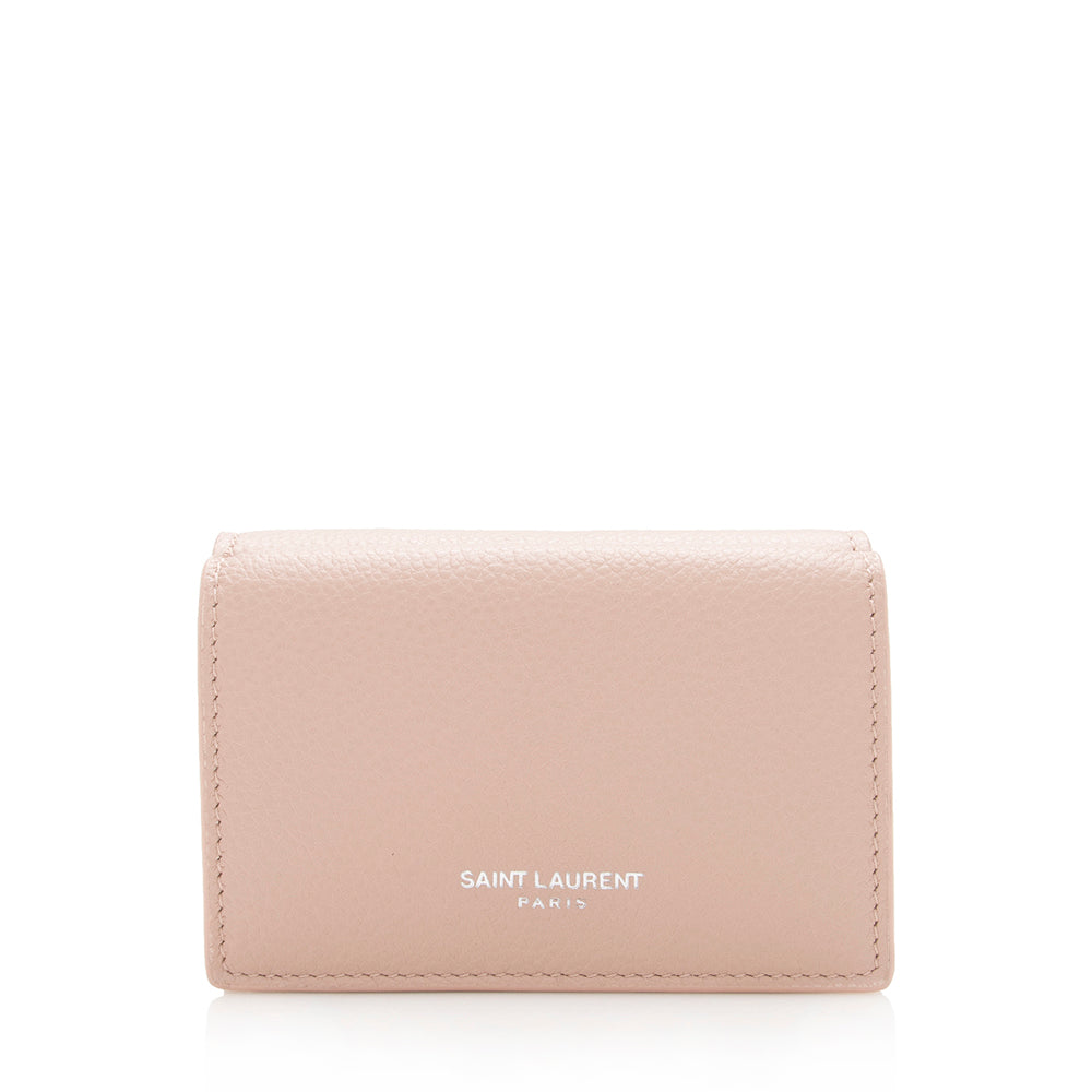 Saint Laurent Grained Leather Tiny Wallet  - FINAL SALE (SHF-17878)