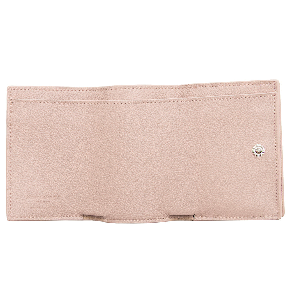 Saint Laurent Grained Leather Tiny Wallet  - FINAL SALE (SHF-17878)