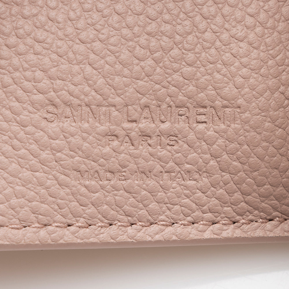 Saint Laurent Grained Leather Tiny Wallet  - FINAL SALE (SHF-17878)