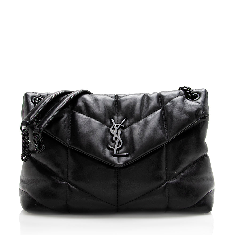Saint Laurent Lambskin Puffer LouLou Small Shoulder Bag (SHF-18207)
