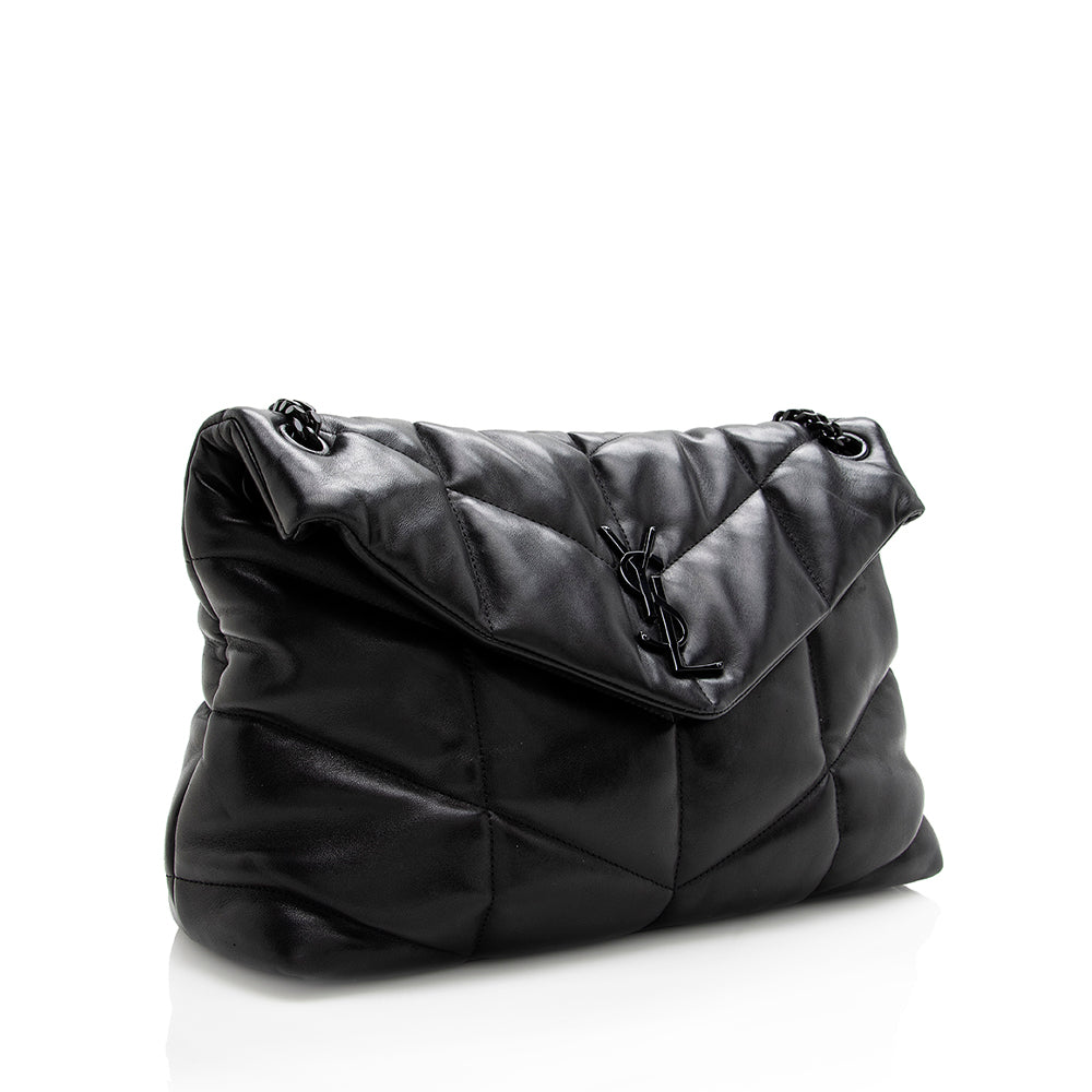 Saint Laurent Lambskin Puffer LouLou Small Shoulder Bag (SHF-18207)