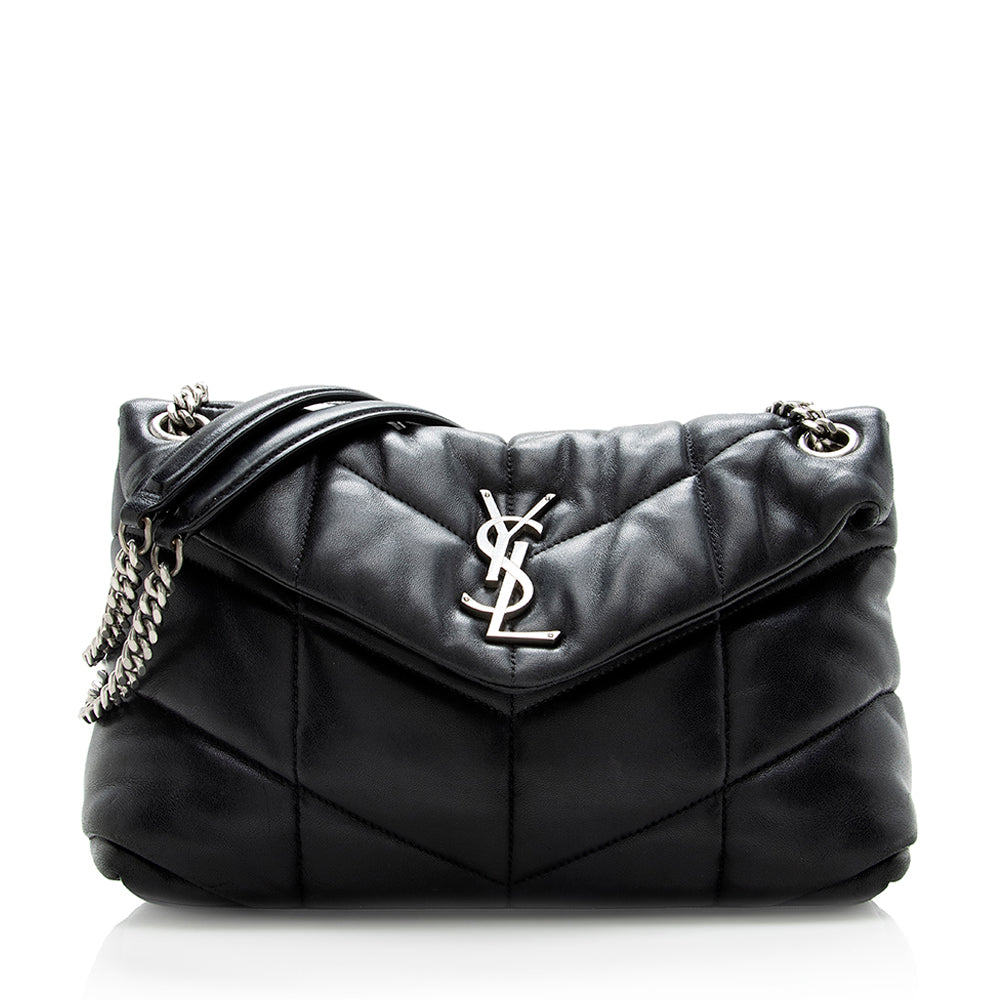 Saint Laurent Lambskin Puffer LouLou Small Shoulder Bag (SHF-18672)