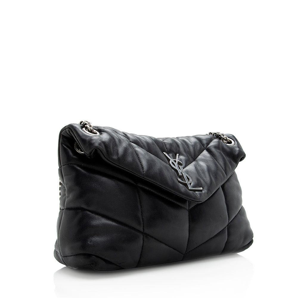 Saint Laurent Lambskin Puffer LouLou Small Shoulder Bag (SHF-18672)