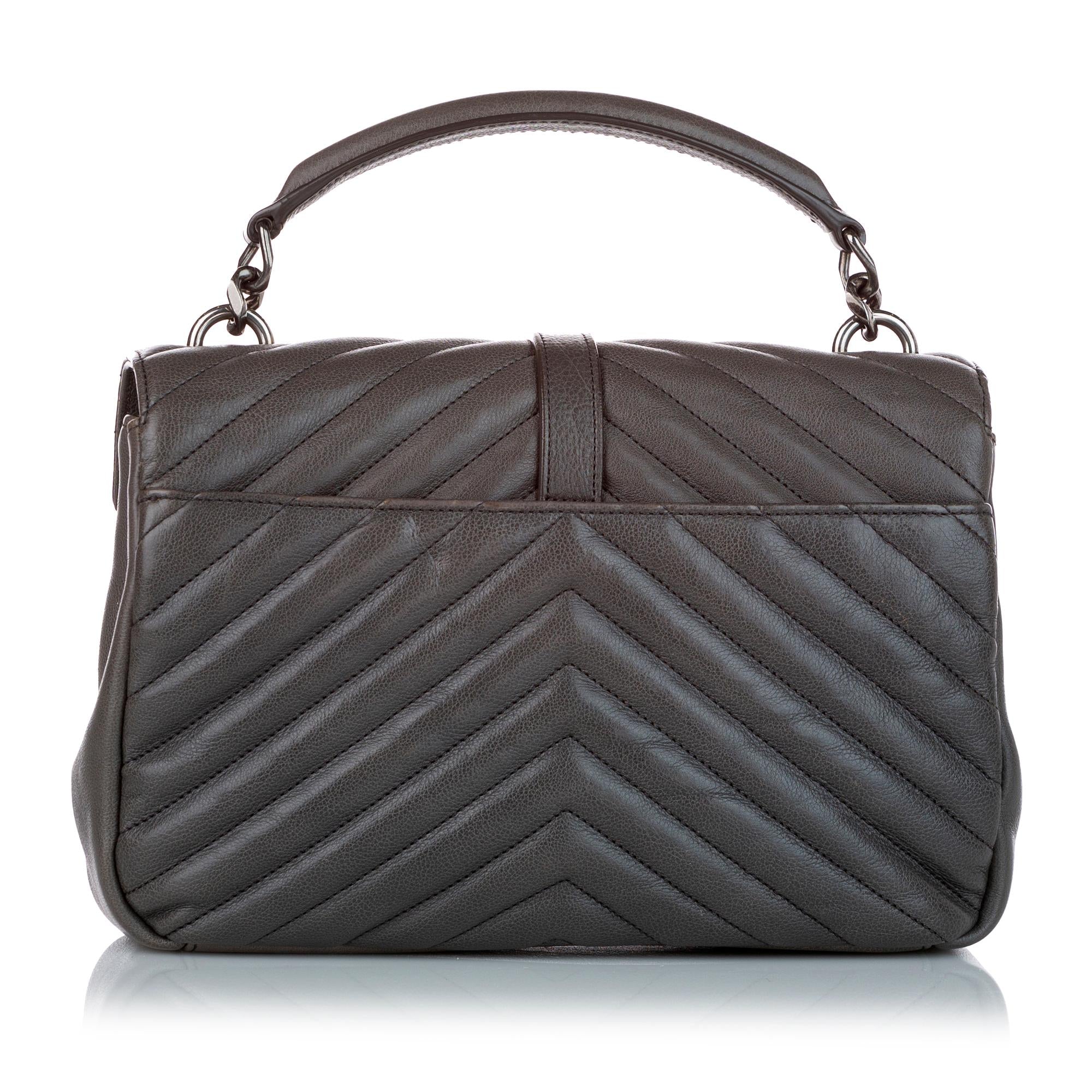 Saint Laurent Large College Leather Satchel (SHG-27089)