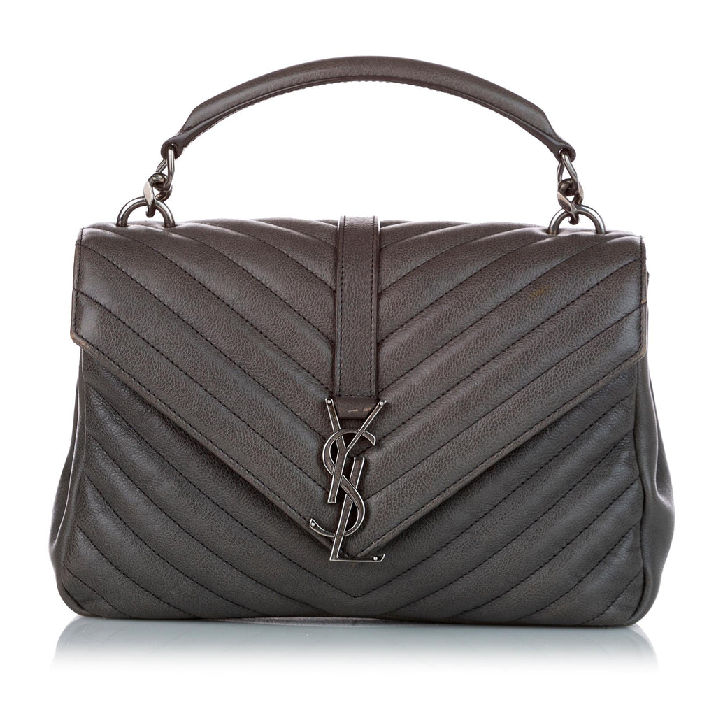 Saint Laurent Large College Leather Satchel (SHG-27089)