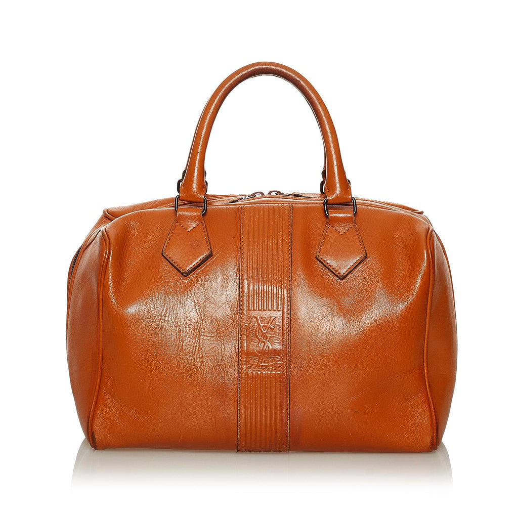 Saint Laurent Leather Boston Bag (SHG-29036)