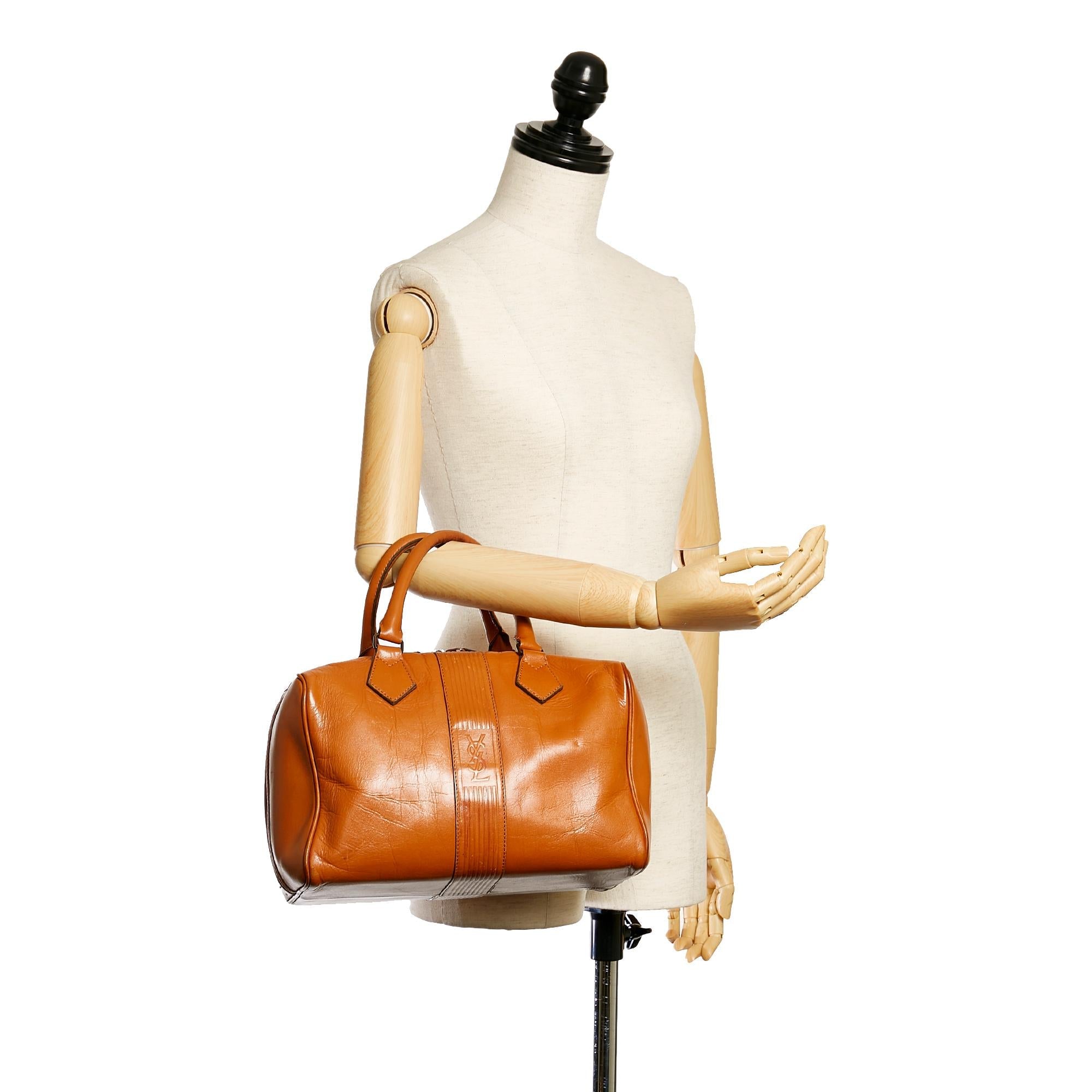 Saint Laurent Leather Boston Bag (SHG-29036)