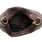 Saint Laurent Leather Braided Handle Hobo (SHF-19707)