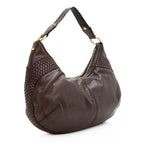 Saint Laurent Leather Braided Handle Hobo (SHF-19707)