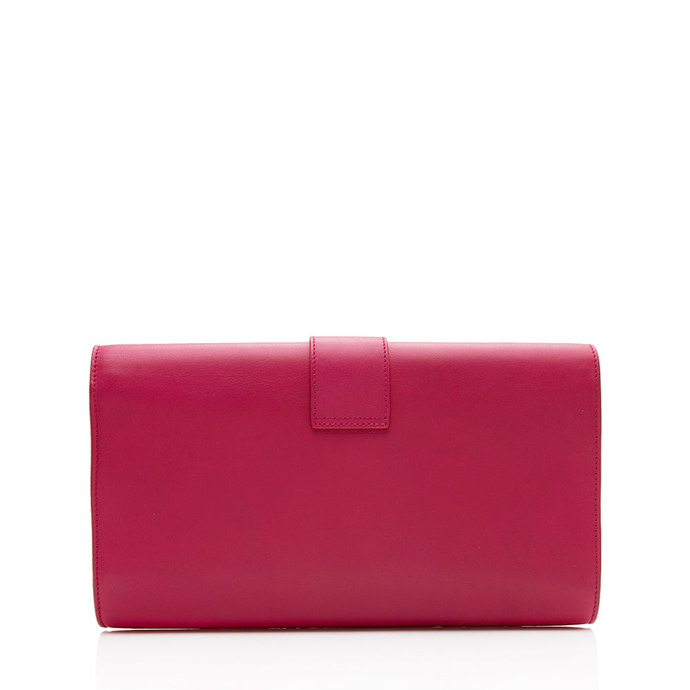 Saint Laurent Leather Chyc Clutch (SHF-12503)