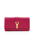Saint Laurent Leather Chyc Clutch (SHF-12503)