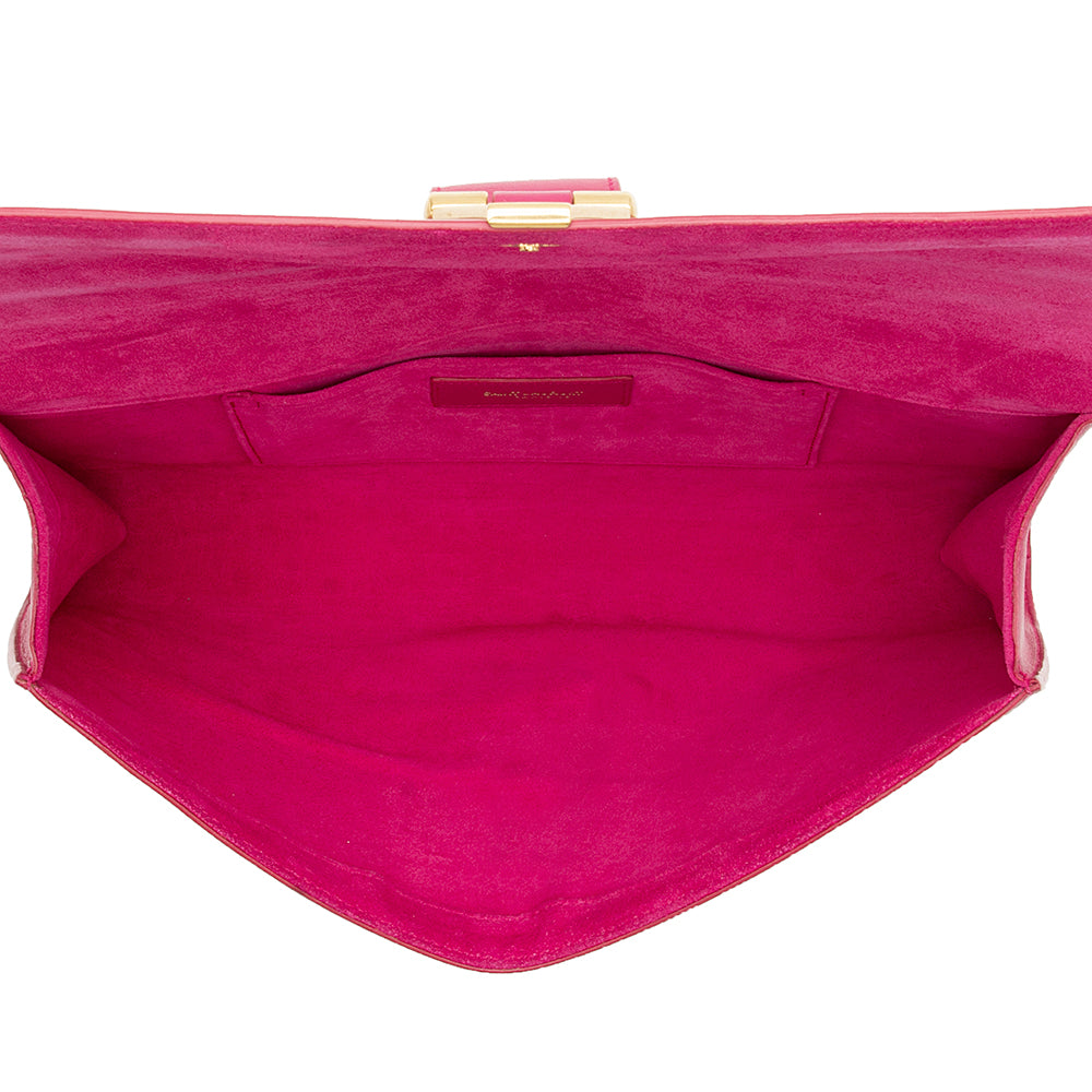 Saint Laurent Leather Chyc Clutch (SHF-12503)