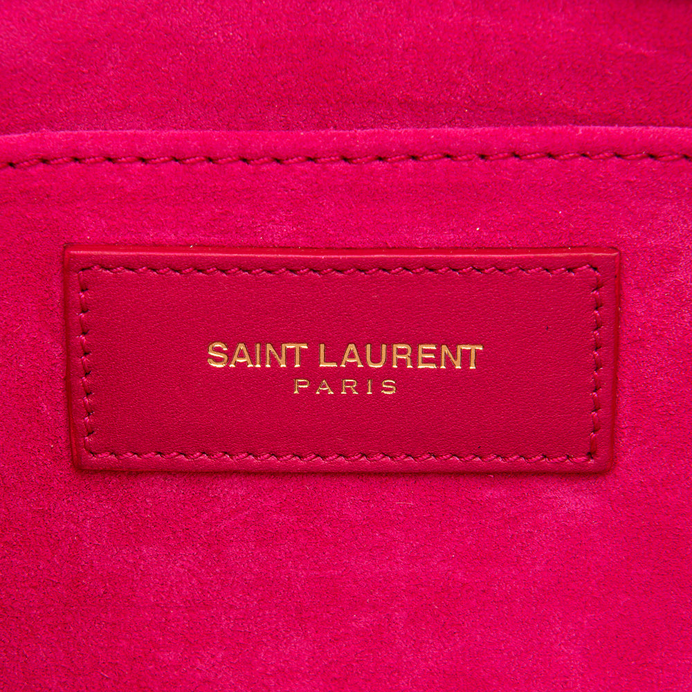 Saint Laurent Leather Chyc Clutch (SHF-12503)