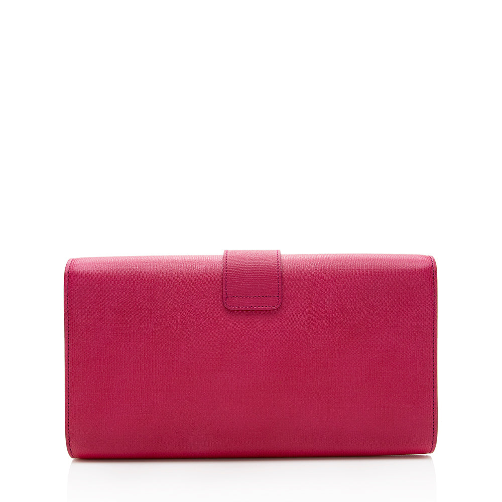 Saint Laurent Leather Chyc Clutch (SHF-18471)