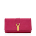 Saint Laurent Leather Chyc Clutch (SHF-18471)