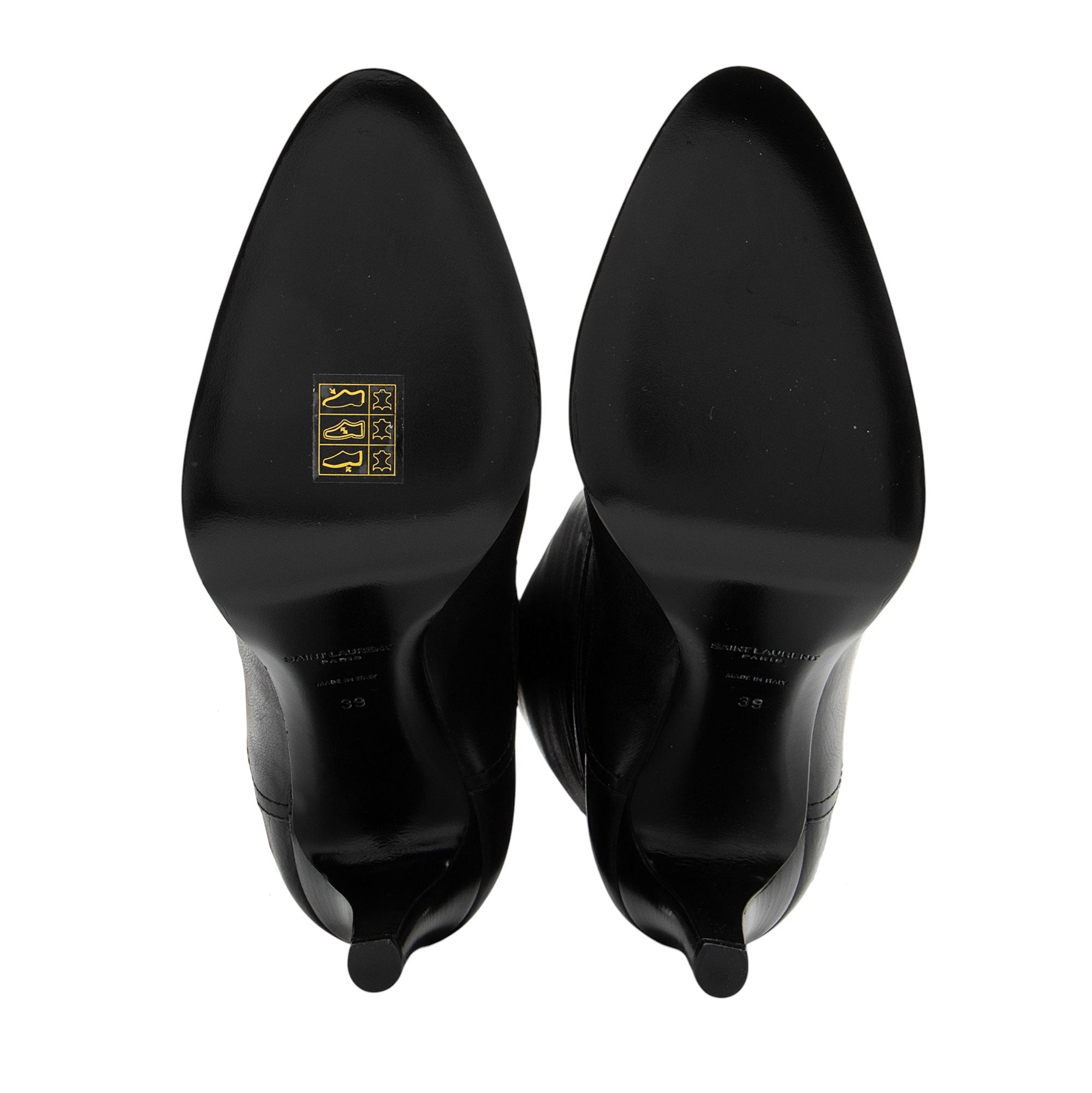 Saint Laurent Leather Diane Knee High Boots - Size 9 / 39
