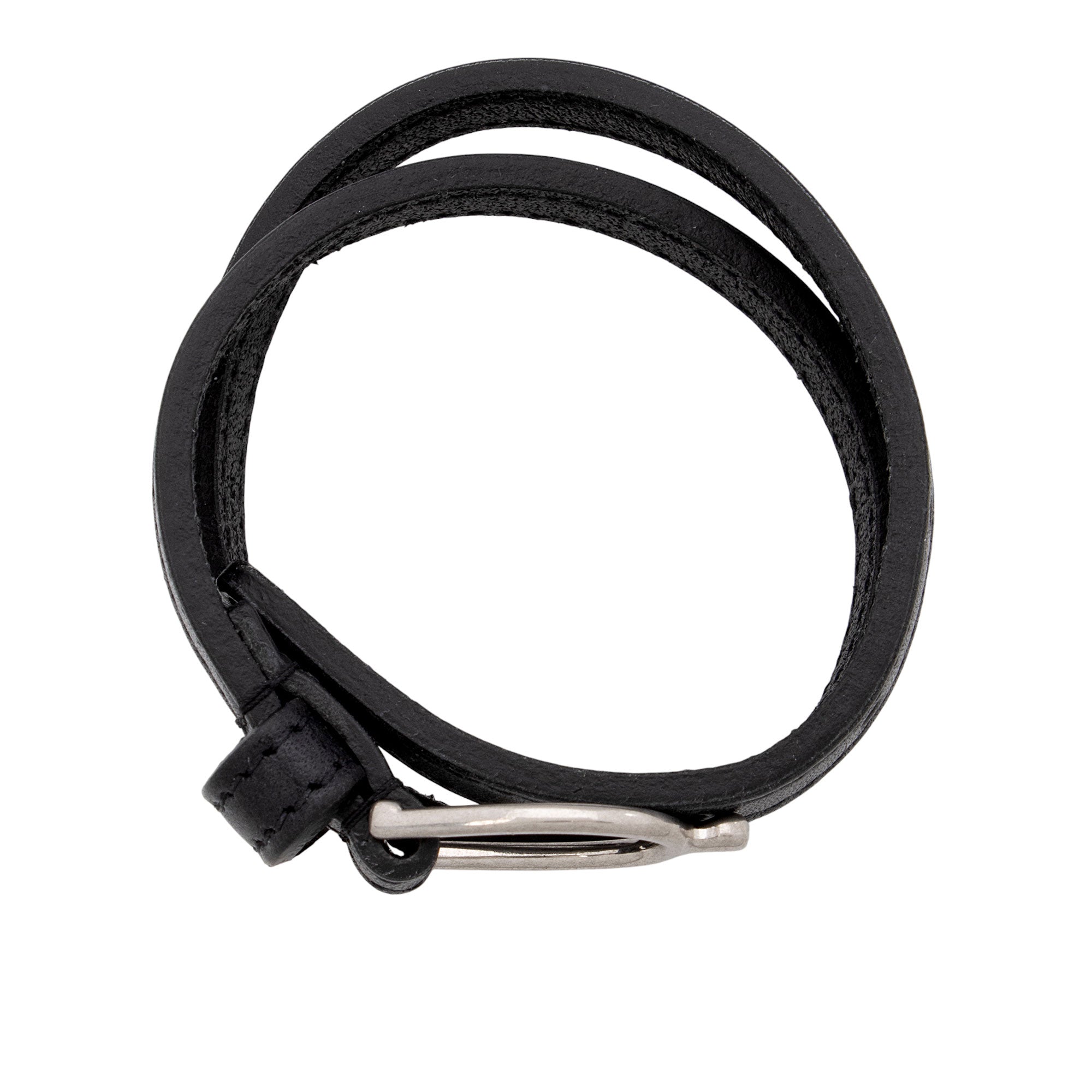 Saint Laurent Leather Double Wrap Bracelet (SHF-tTLufM)