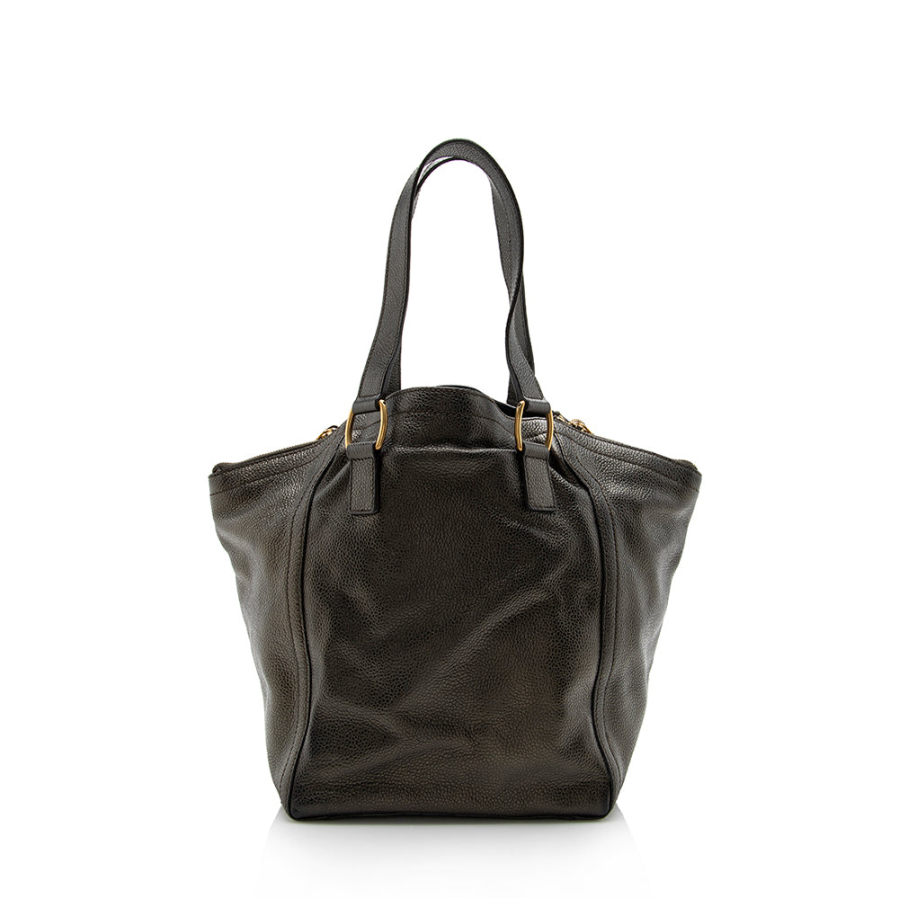 Saint Laurent Leather Downtown Small Tote - FINAL SALE (SHF-13914)