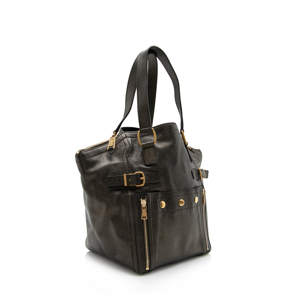 Saint Laurent Leather Downtown Small Tote - FINAL SALE (SHF-13914)