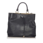 Saint Laurent Leather Drawstring Bucket Bag (SHG-22917)