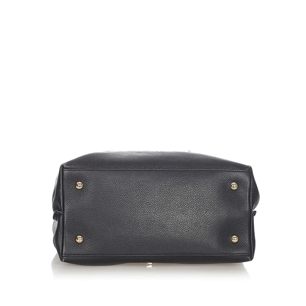 Saint Laurent Leather Drawstring Bucket Bag (SHG-22917)