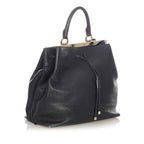 Saint Laurent Leather Drawstring Bucket Bag (SHG-22917)