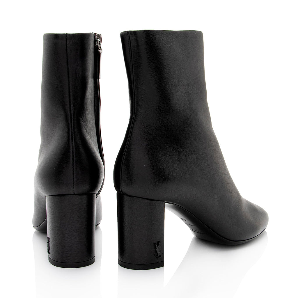 Saint Laurent Leather Lou Ankle Boots - Size 7 / 37 (SHF-9Y9v6s)