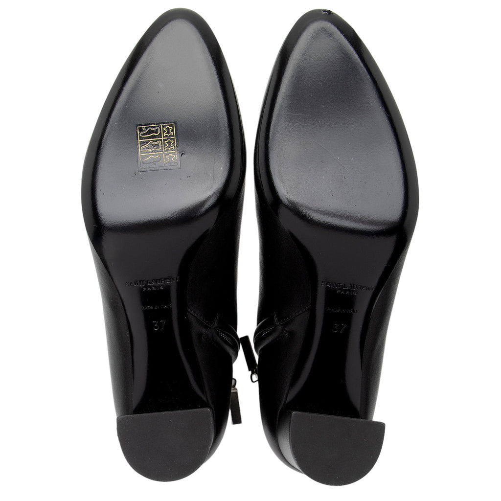 Saint Laurent Leather Lou Ankle Boots - Size 7 / 37 (SHF-9Y9v6s)