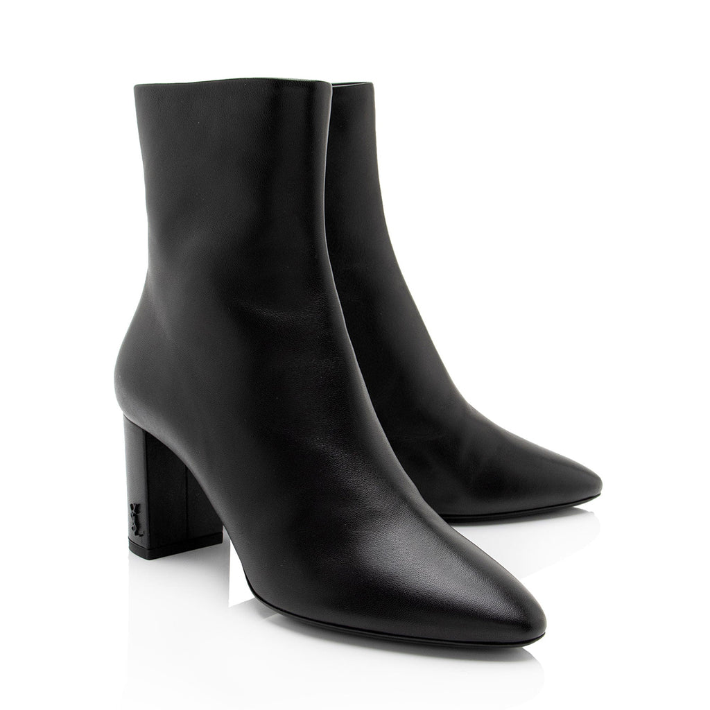 Saint Laurent Leather Lou Ankle Boots - Size 7 / 37 (SHF-9Y9v6s)