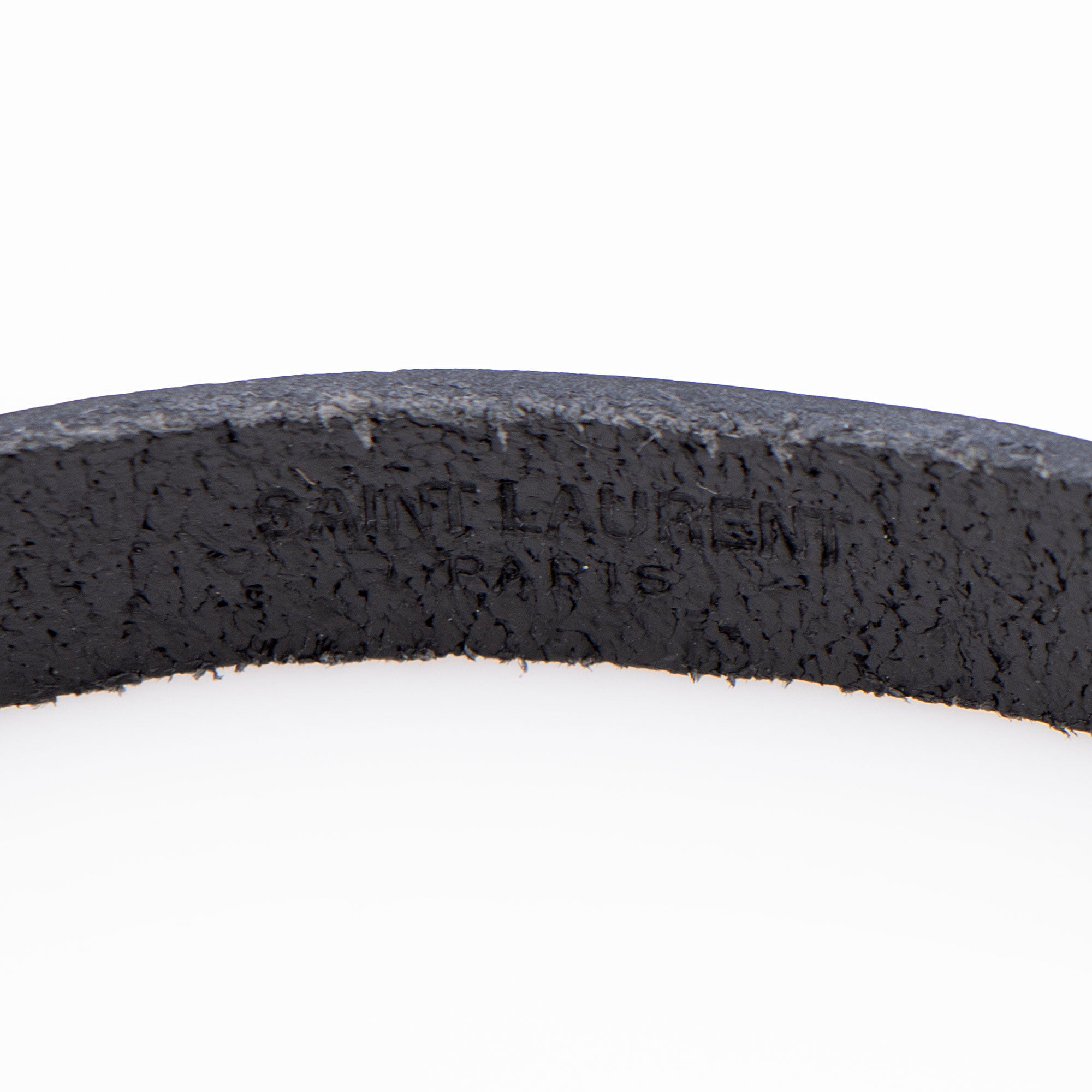 Saint Laurent Leather Monogram Double Wrap Bracelet