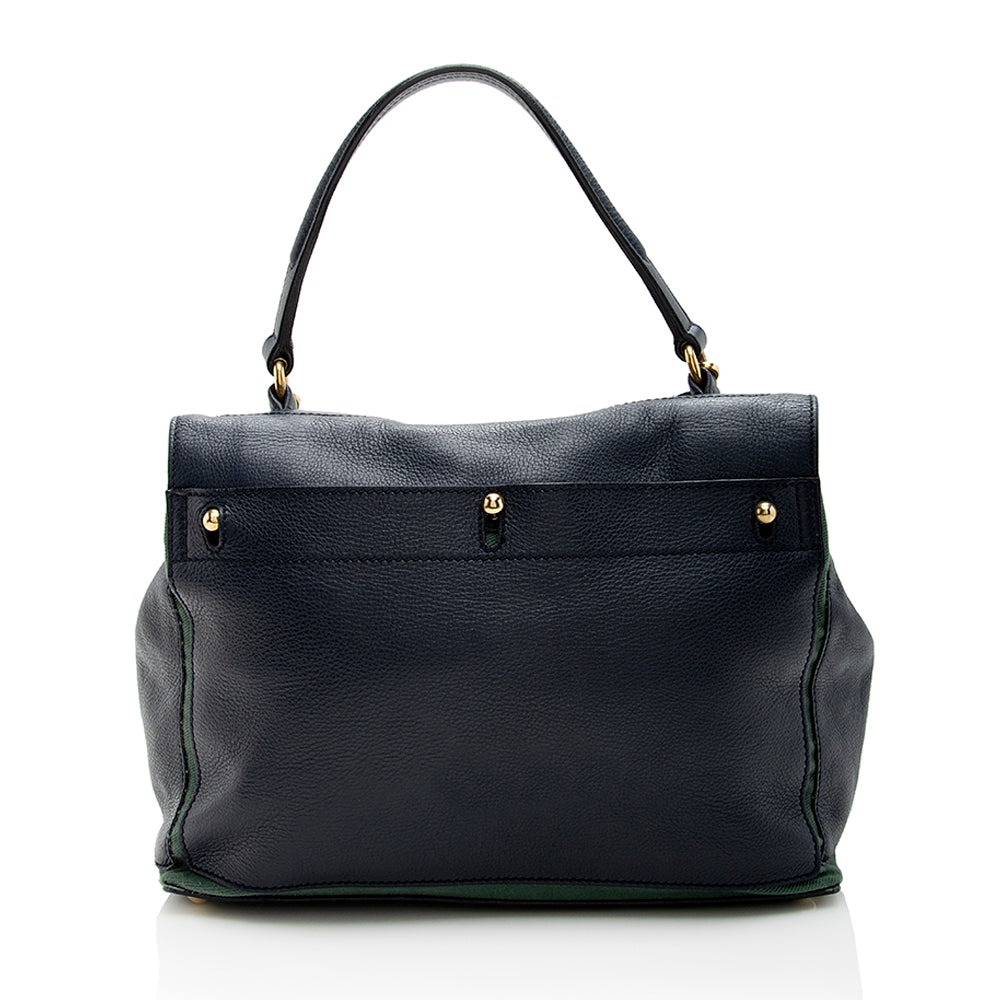 Saint Laurent Leather Muse Two Medium Satchel (SHF-18818)