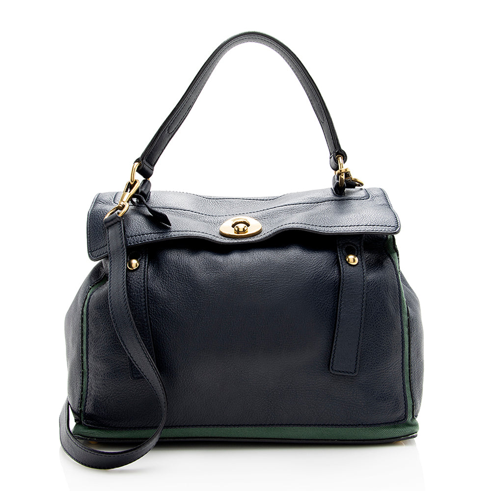 Saint Laurent Leather Muse Two Medium Satchel (SHF-18818)