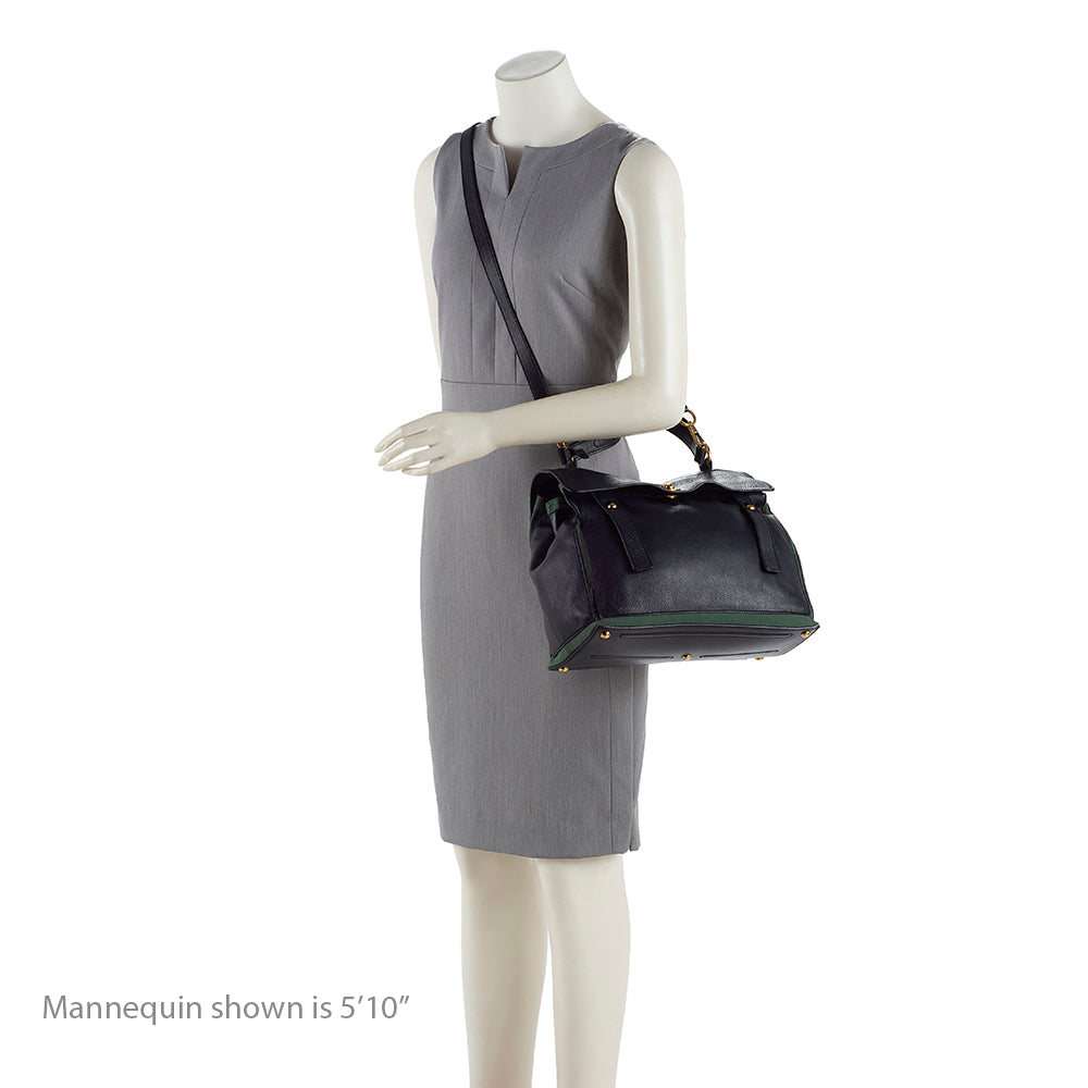 Saint Laurent Leather Muse Two Medium Satchel (SHF-18818)