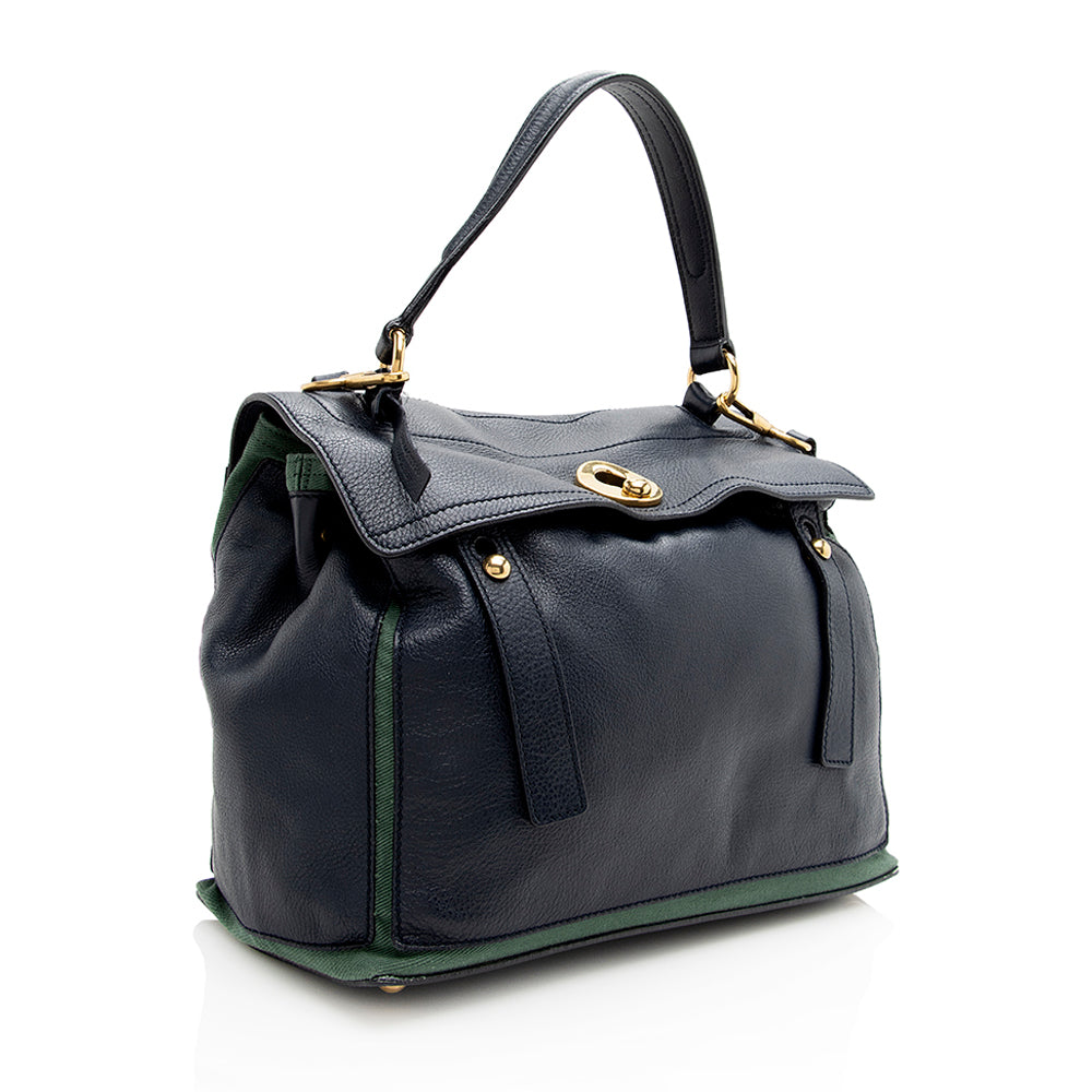 Saint Laurent Leather Muse Two Medium Satchel (SHF-18818)