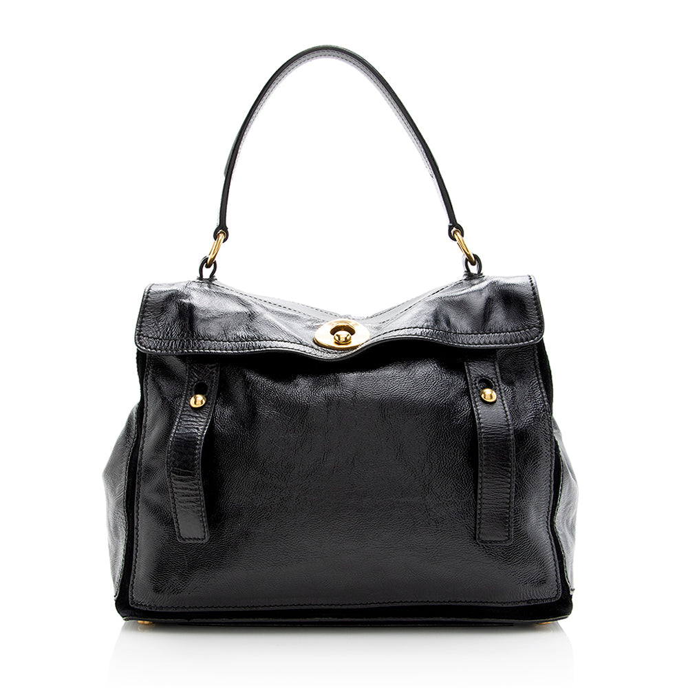 Saint Laurent Leather Muse Two Medium Satchel (SHF-19501)