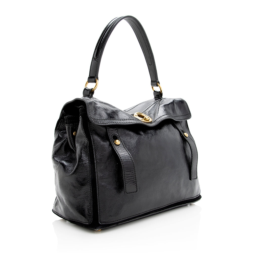 Saint Laurent Leather Muse Two Medium Satchel (SHF-19501)