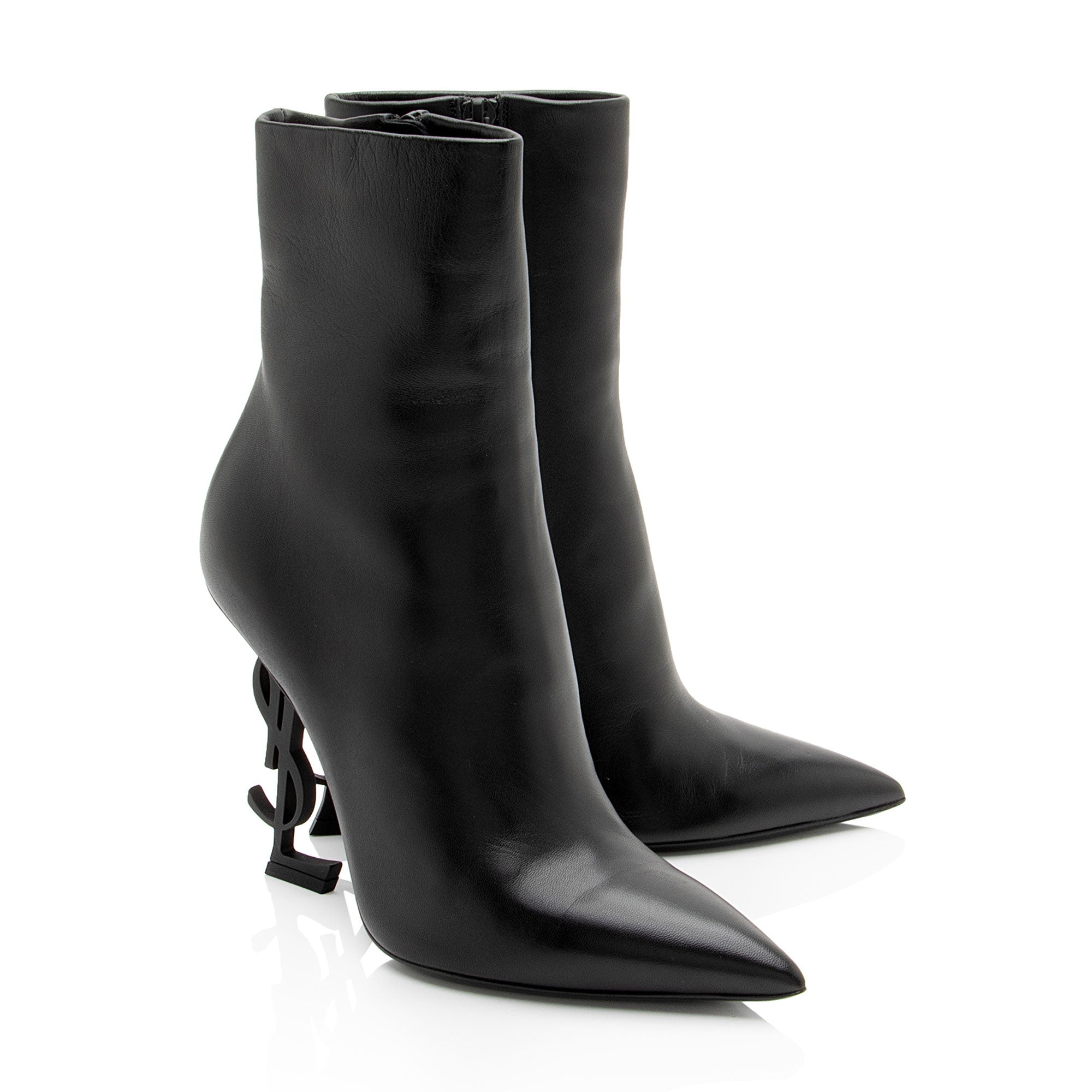 Saint Laurent Leather Opyum Booties - Size 8.5 / 38.5