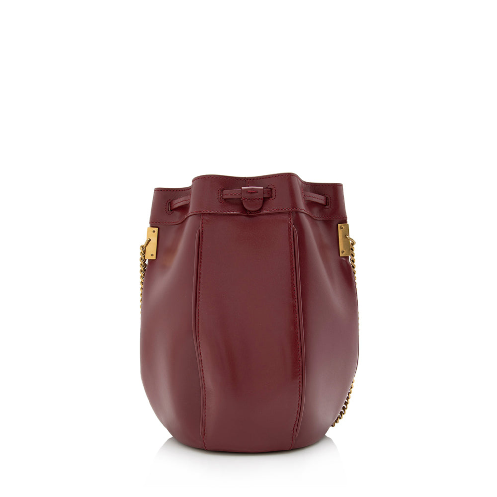 Saint Laurent Leather Small Talitha Bucket Bag - FINAL SALE (SHF-16532)