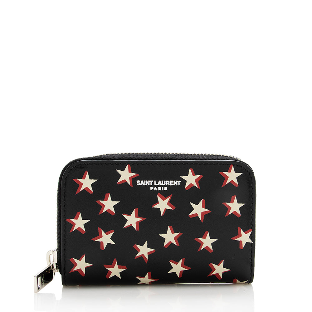 Saint Laurent Leather Star Zippy Wallet (SHF-18050)