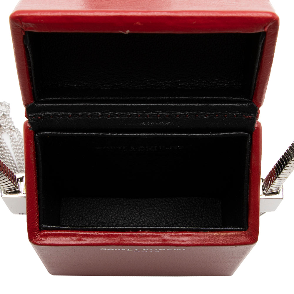 Saint Laurent Leather Tassel Box Minaudiere Crossbody bag (SHF-15364)
