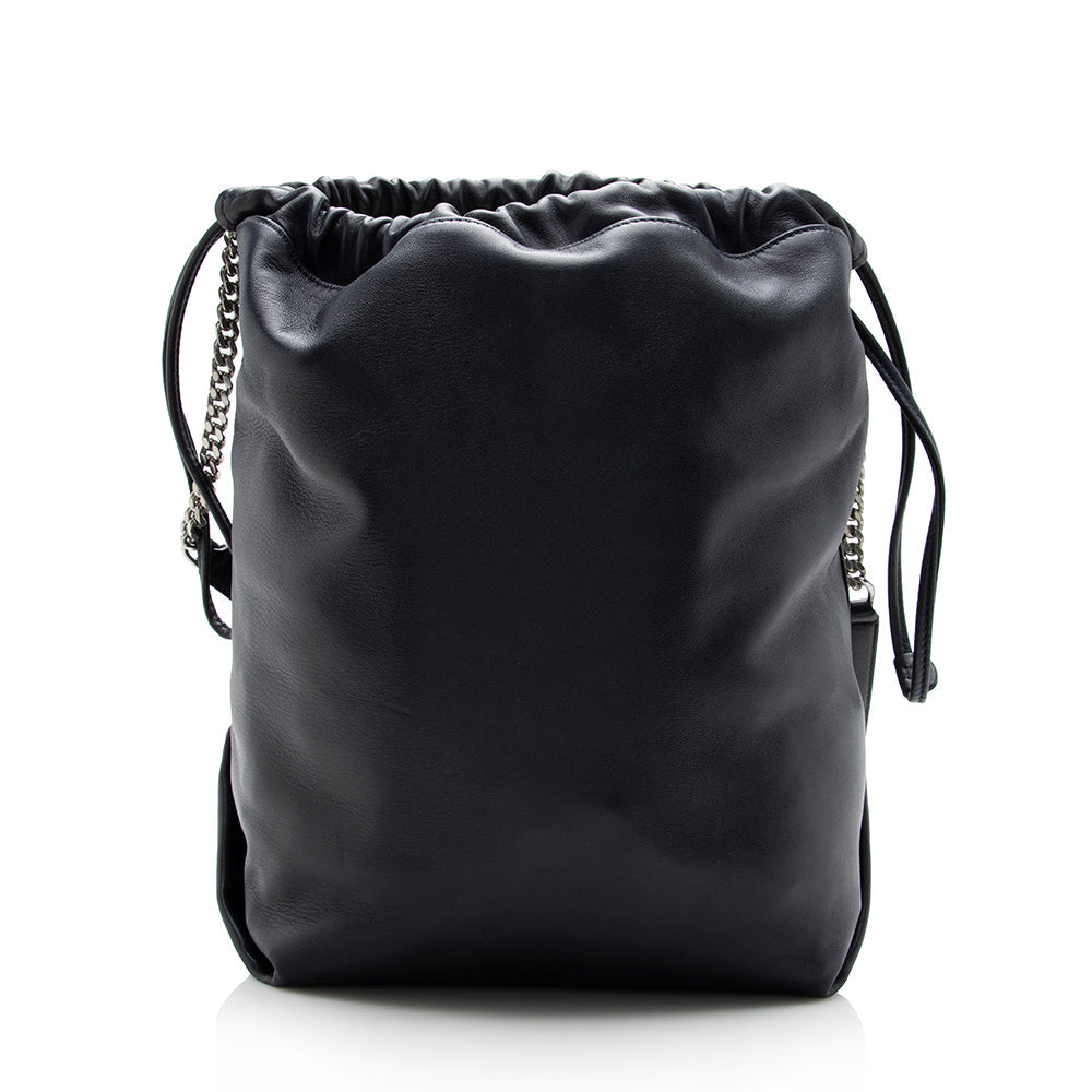 Saint Laurent Leather Teddy Bucket Bag (SHF-15588)