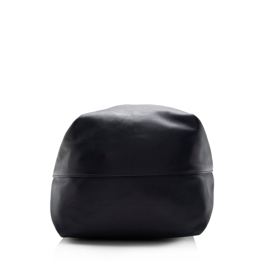 Saint Laurent Leather Teddy Bucket Bag (SHF-15588)