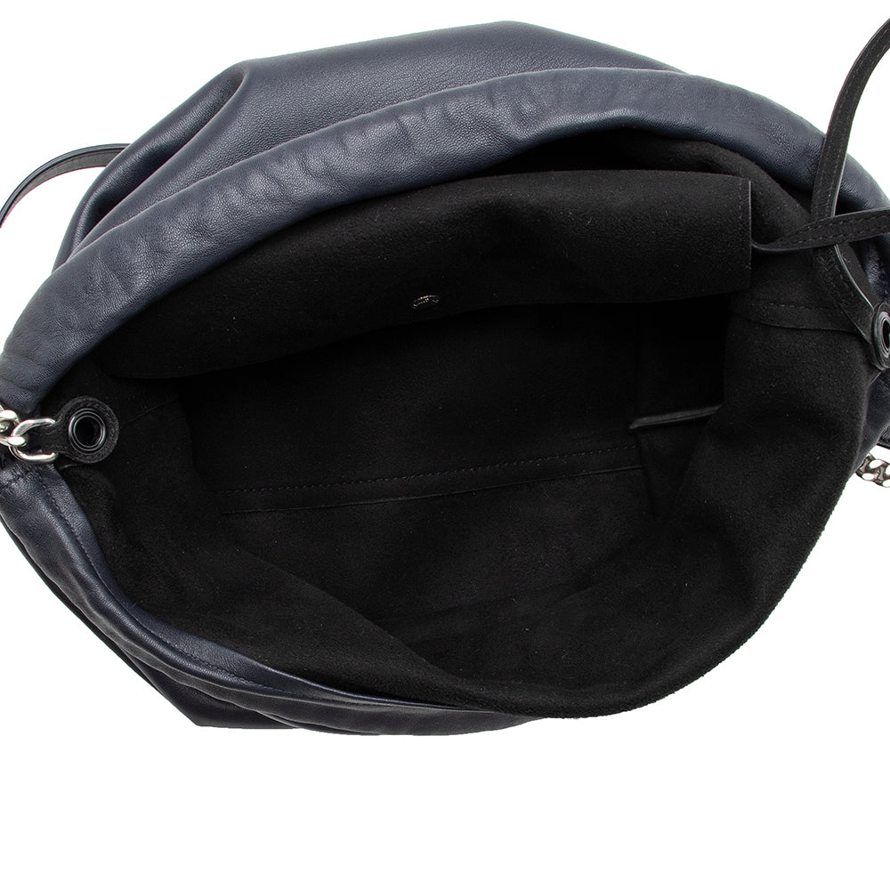 Saint Laurent Leather Teddy Bucket Bag (SHF-15588)