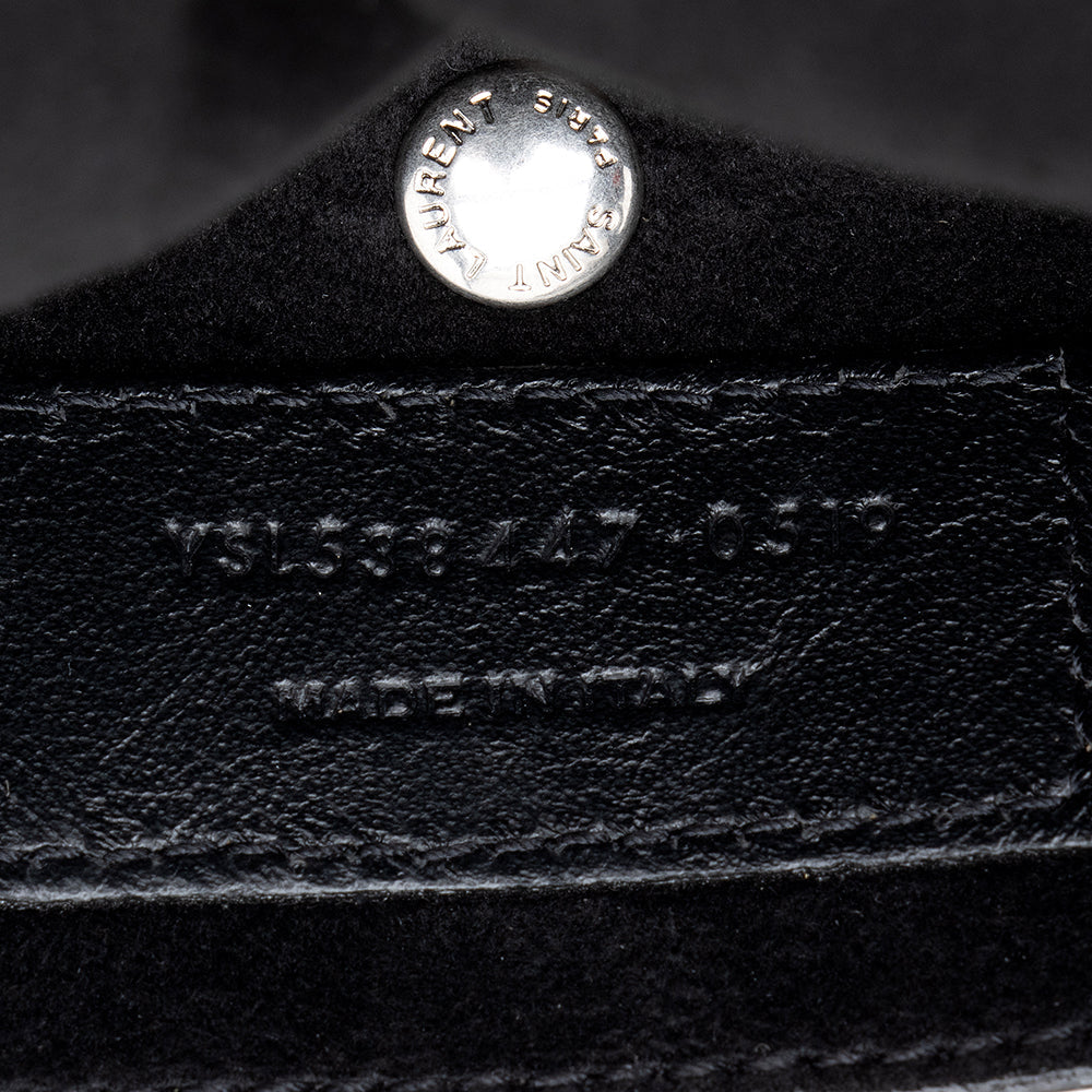 Saint Laurent Leather Logo Teddy Bucket Bag (SHF-17442)