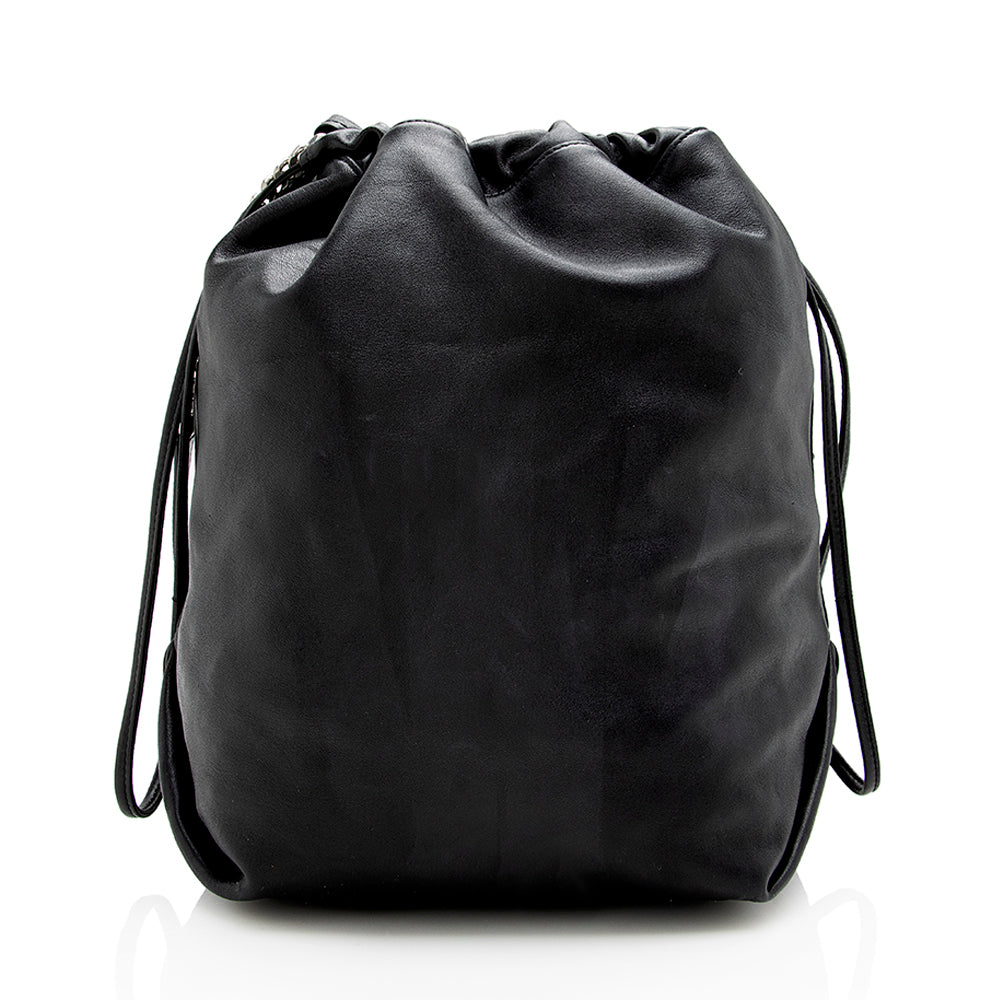 Saint Laurent Leather Teddy Bucket Bag (SHF-17859)