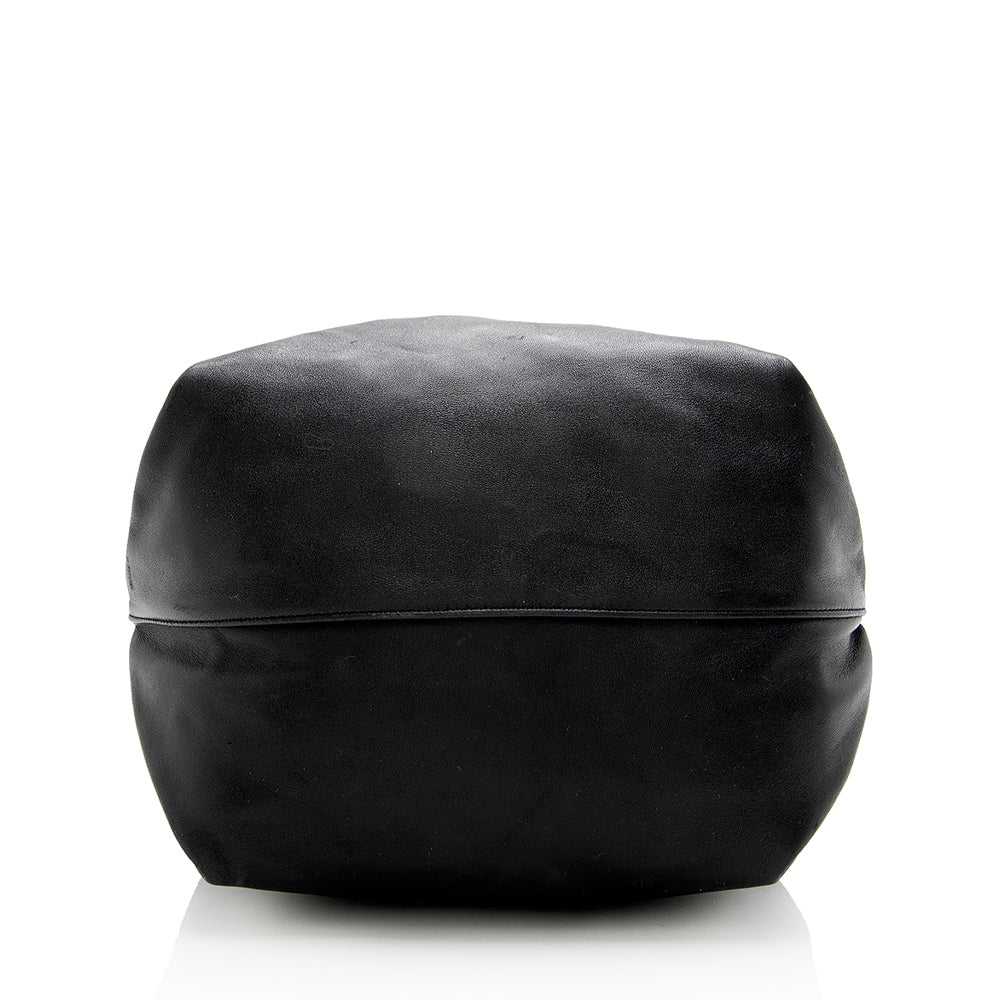 Saint Laurent Leather Teddy Bucket Bag (SHF-17859)