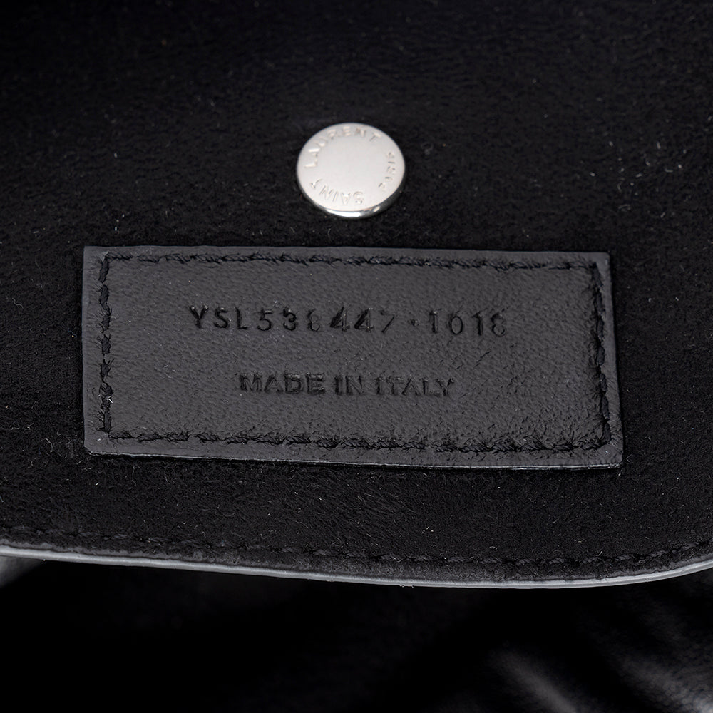 Saint Laurent Leather Teddy Bucket Bag (SHF-17859)