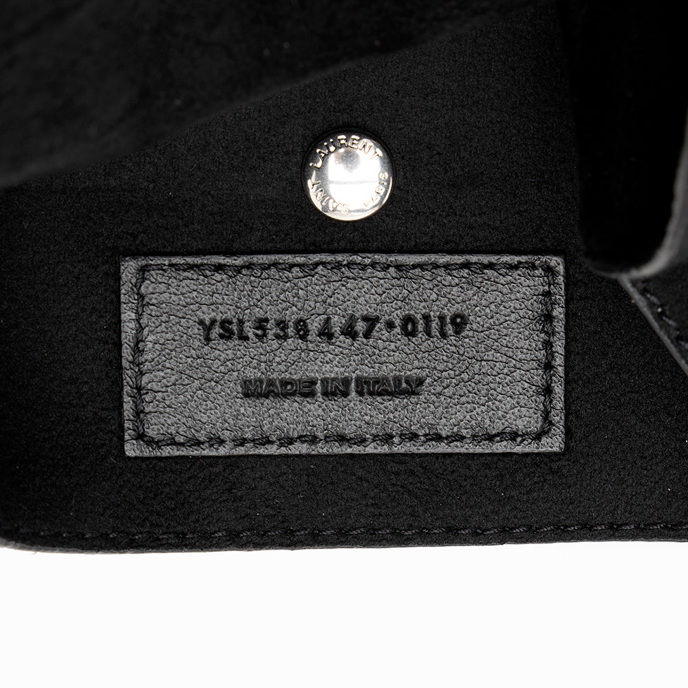 Saint Laurent Leather Teddy Bucket Bag (SHF-18597)